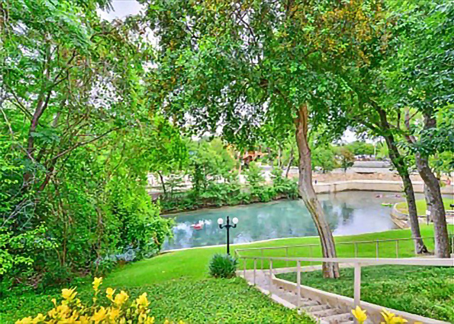 Vacation home backyard and river.