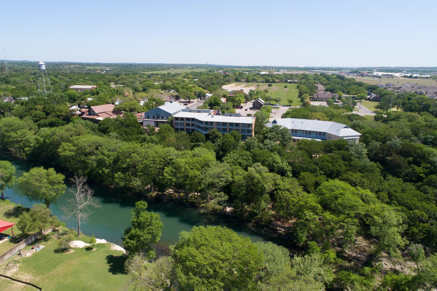 Aerial view of the Village at Gruene.