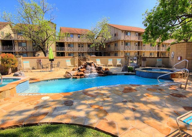 Waterwheel outdoor pool and patio.