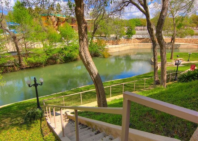 View of Comal River from vacation homes
