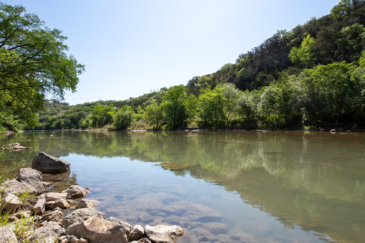 View of Guadalupe River from vacation homes