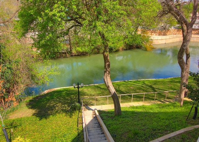 View of Comal River from vacation homes