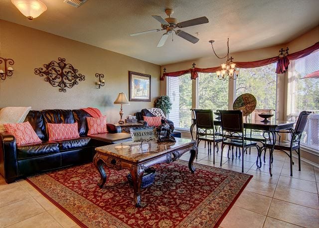 Waterwheel living room and dining table