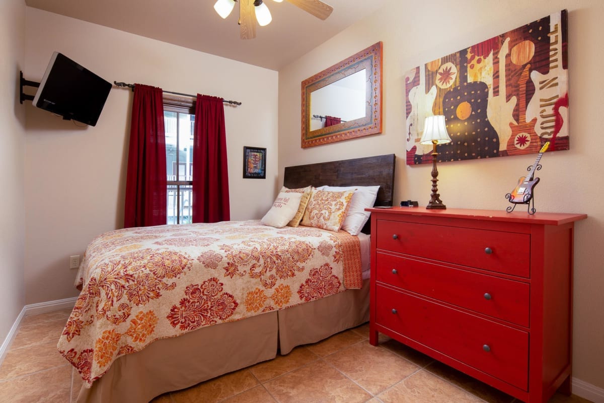 Village at Gruene condo bedroom.
