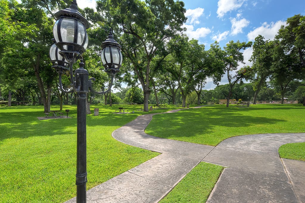 Waterwheel lawns and walking paths.