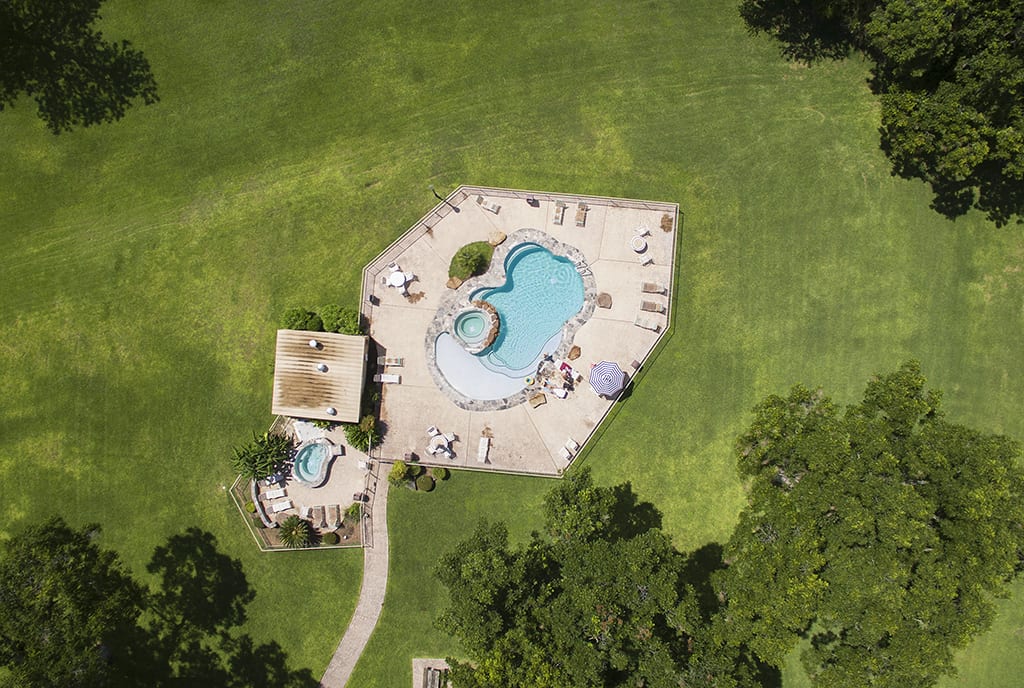 Aerial view of Waterwheel pool.