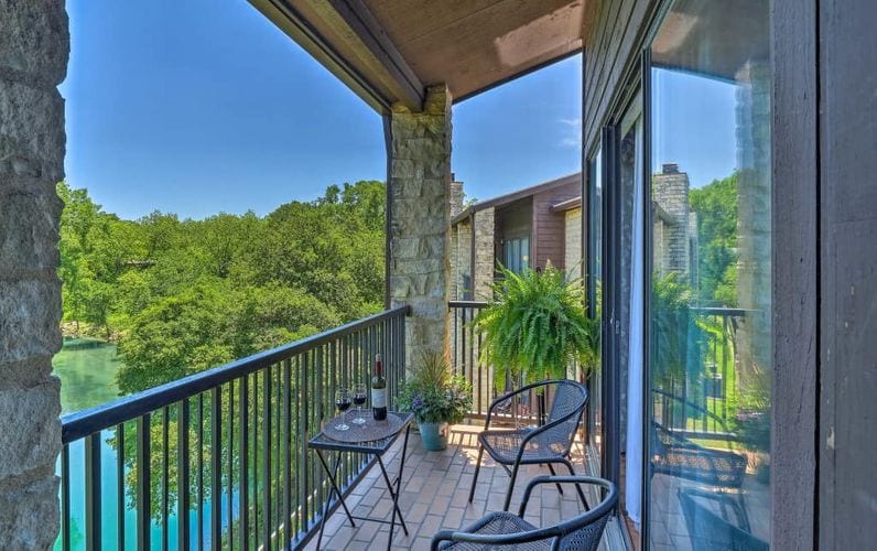 Camp Warnecke unit - balcony with furniture.