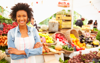 Friendly vendor at the New Braunfels Farmers Market