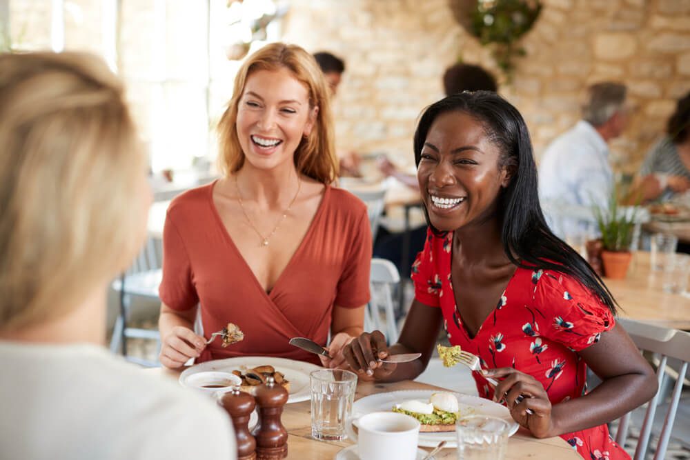 Three gal pals enjoy their brunch in New Braunfels, TX.