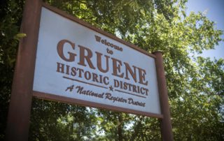 A sign welcomes guests to historic New Braunfels, Texas.
